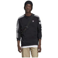 adidas Originals Men's Loungewear adicolor 3D Trefoil 3-Stripes Crew Sweatshirts - Black